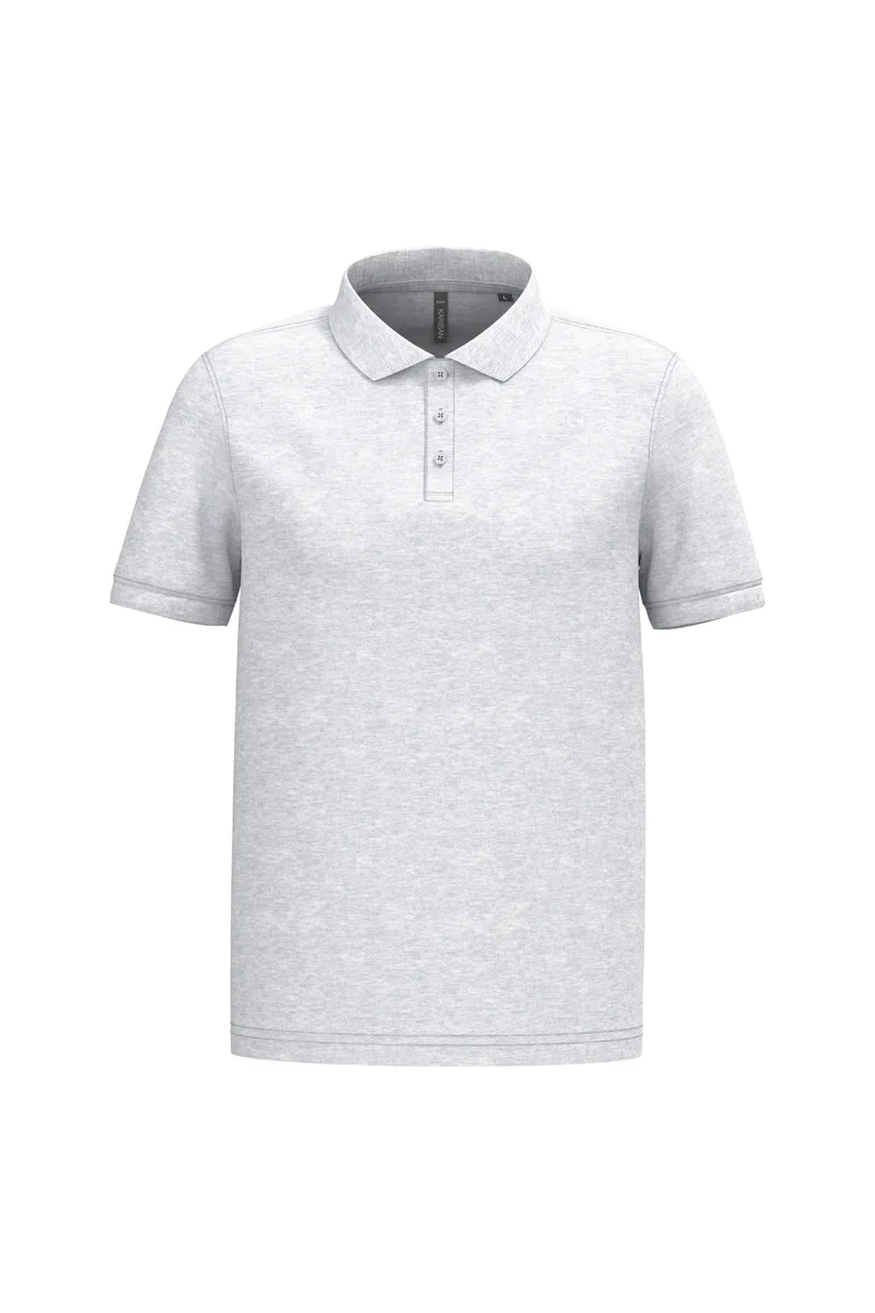 Kariban Piqué-herenpolo korte mouwen in kleur Ash Heather