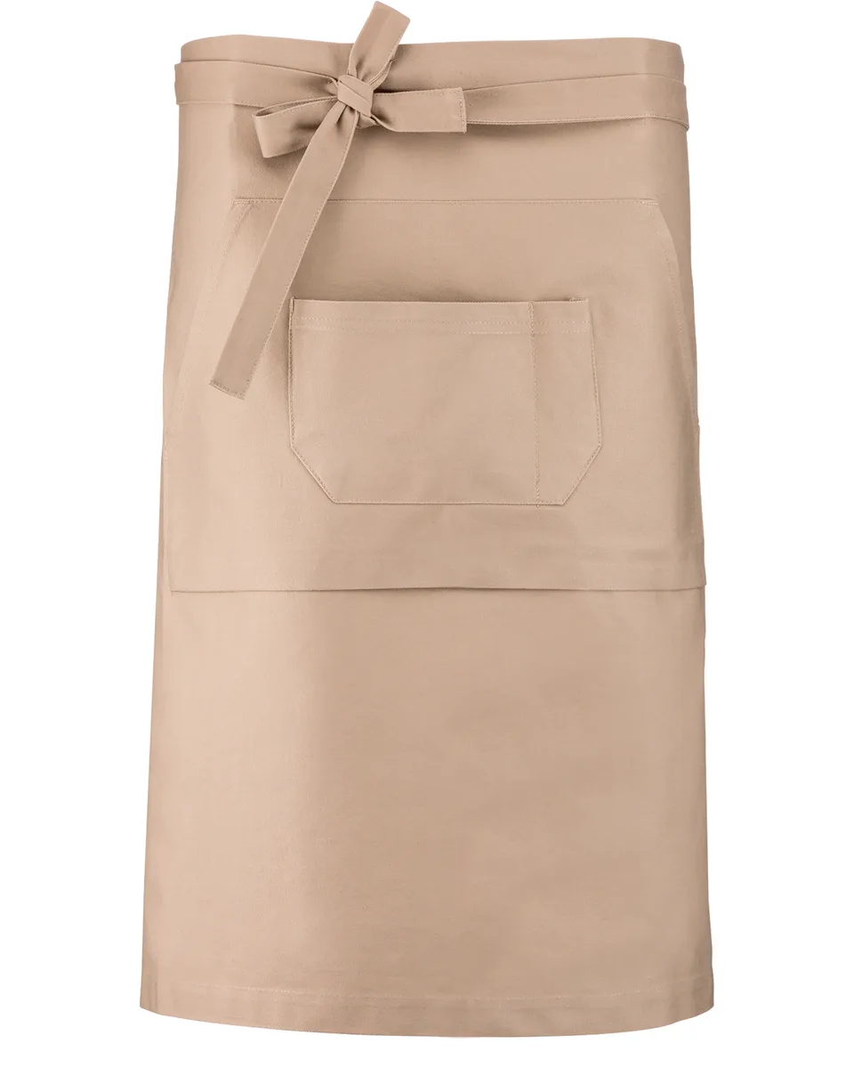 Kariban Katoenen lang schort in kleur Beige
