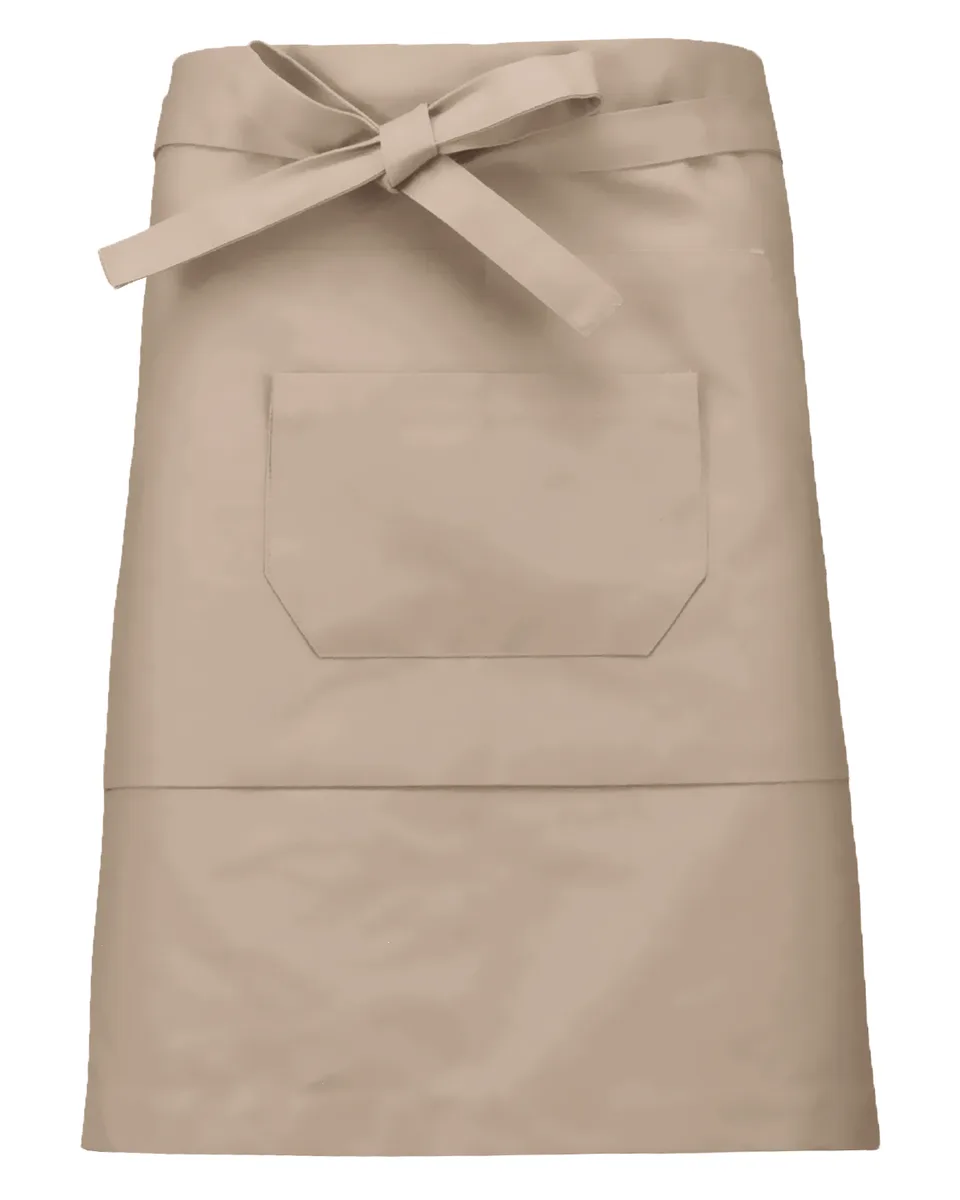 Kariban Katoenen halflang schort in kleur Beige